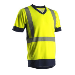 KYRIA T-shirt hi-viz jaunemarine polyester XL classe 2