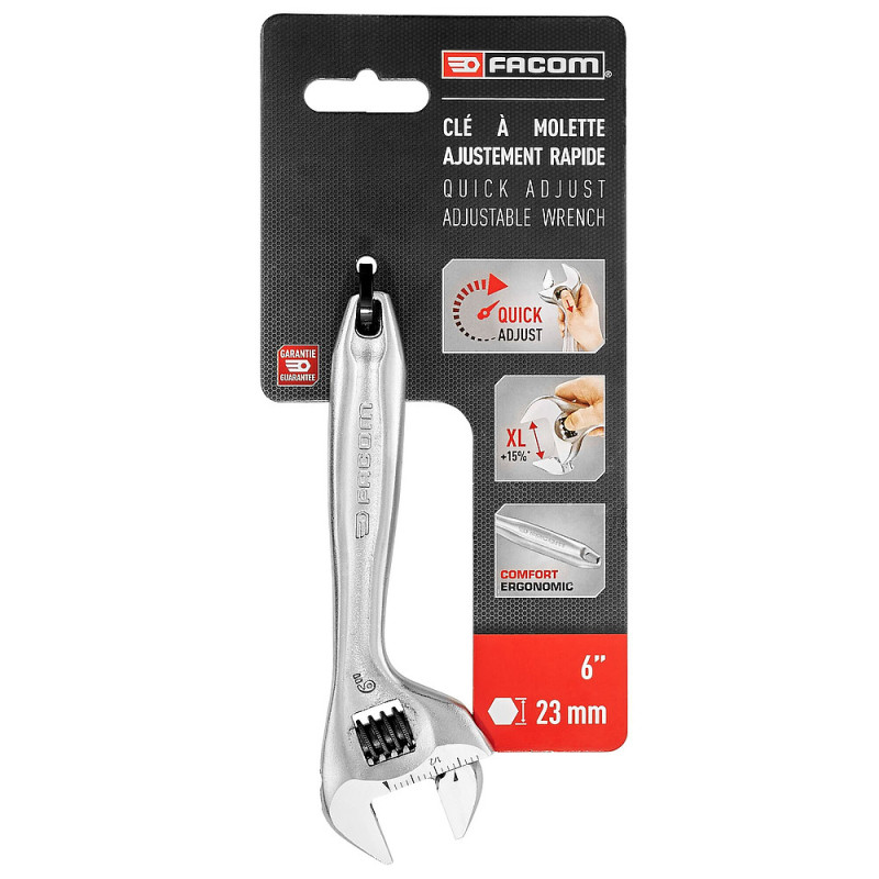 Cle à molette à ajustement rapide manche metal 6 - FACOM 1016PB