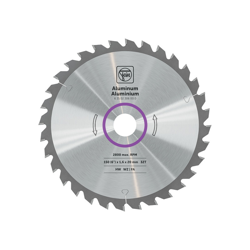 Lame de scie circulaire portative pour aluminium et autres metaux non ferreux