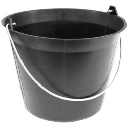 SEAU PLASTIQUE NOIR 11 LITRES ANSE 53MM