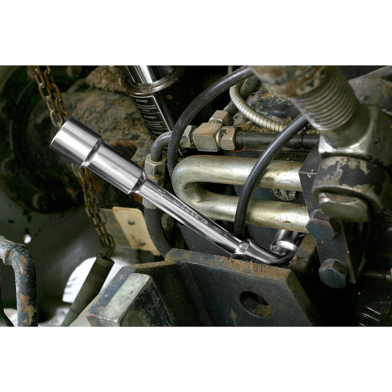 Cle à pipe 6x6 pans serie 75 debouchee forgee 19 mm - profil OGV - FACOM 7519