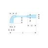 Cle à pipe 6x6 pans serie 75 debouchee forgee 19 mm - profil OGV - FACOM 7519