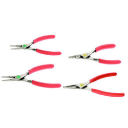 Jeu de 4 pinces circlips interieures exterieures becs droits 12 à 25mm et 18 à 60mm
