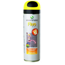 LE FLUO TP JAUNE sutilise sur du beton du bitume des graviesr du sable