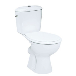Pack WC sur pied NF 655 x 395 cm Noe blanc en porcelaine vitrifiee