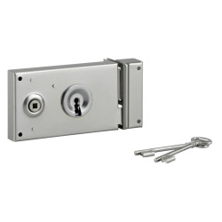 SERRURE APPLIQUE GRILLE PENE DORMANT DEMI TOUR ZINGUEE 140 MM DROITE