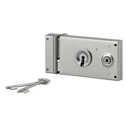 SERRURE APPLIQUE GRILLE PENE DORMANT DEMI TOUR ZINGUEE 140 MM GAUCHE