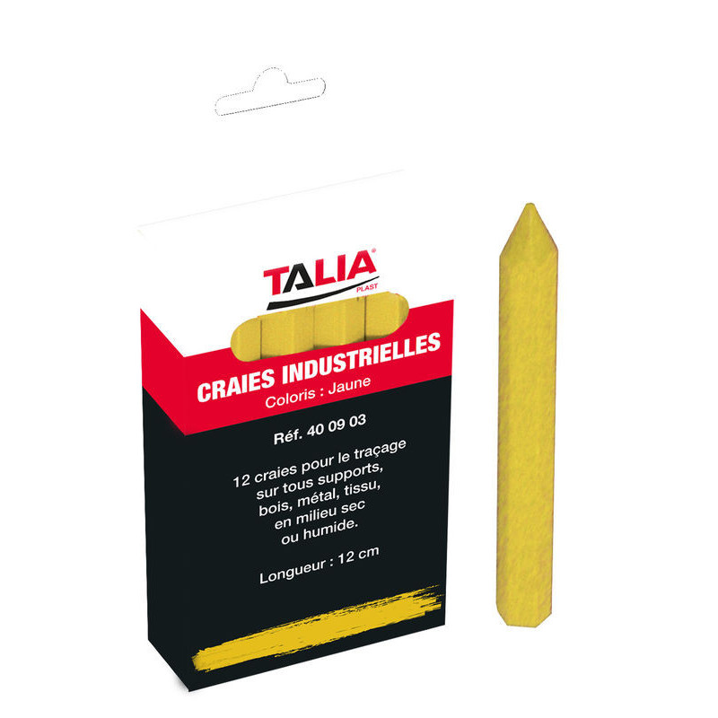 CRAIE JAUNE HEXAGONALE L120MM