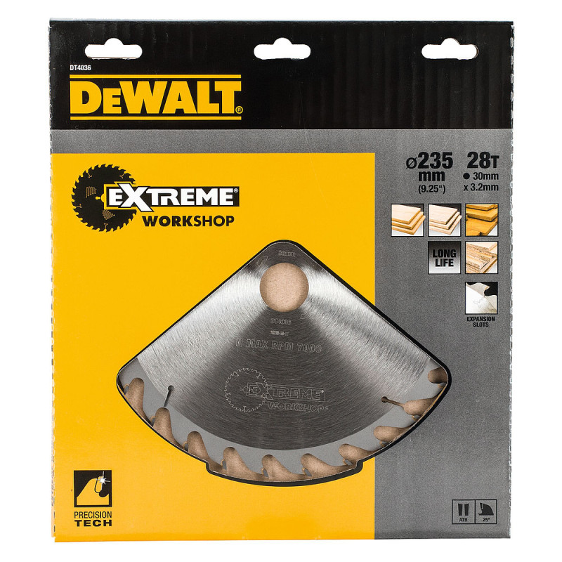 Lame de scie circulaire 235x30 mm 28 dents ATBtronçonnage angle dattaque 25