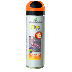 LE FLUO TP ORANGE sutilise sur du beton du bitume des graviers du sable