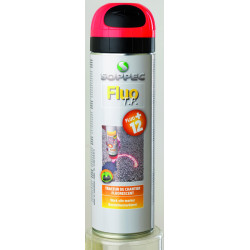 LE FLUO TP ROUGE sutilise sur du beton du bitume des graviers du sable