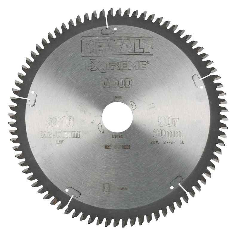 Lame de scie circulaire 216 x 30 mm 80 dents TCG angle dattaque -5