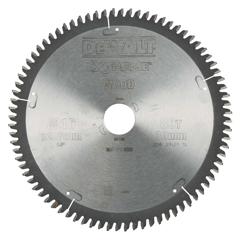 Lame de scie circulaire 216 x 30 mm 80 dents TCG angle dattaque -5