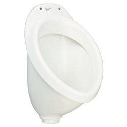 Urinoir de face seul en porcelaine vitrifiee APPLIQUE blanc esthetique arrondi