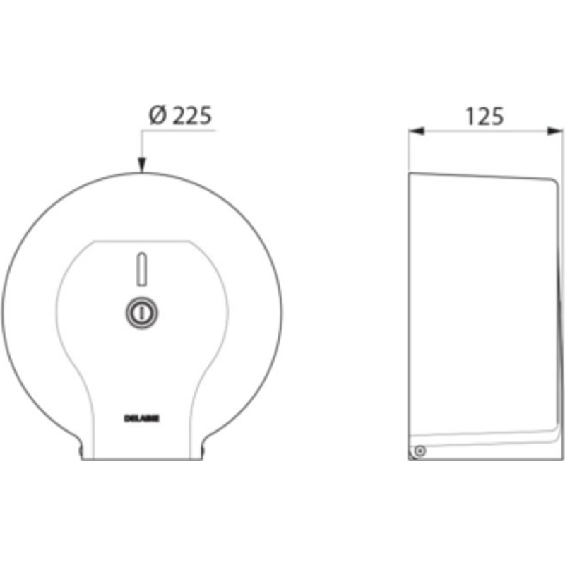 Distributeur de papier WC pour bobine 200 m acier laqué blanc