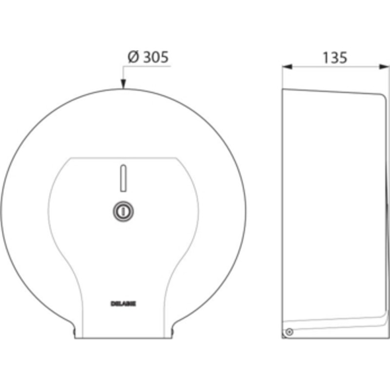 Distributeur de papier WC pour bobine 400 m acier laqué blanc