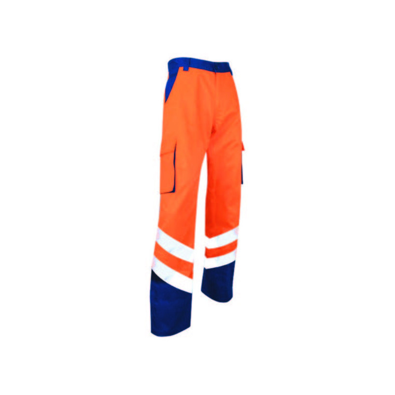 BALISE pantalon bicolore EN20471 - T 40- BLEU-ORANGE FLUO