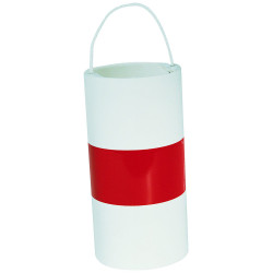 FARDIER CYLINDRIQUE BLANC AVEC BANDE RETRO ROUGE